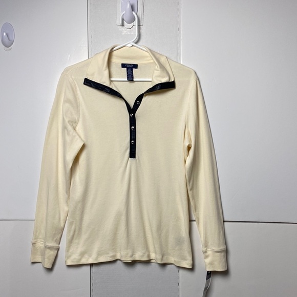 Chap Button Down Neck Winter Cream Sweater Work Dress Up or Down Size Large G\G - Picture 3 of 13